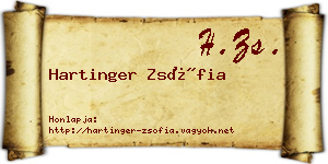 Hartinger Zsófia névjegykártya